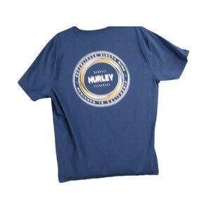 Hurley Mens Blue Graphic T-Shirt XL 100% Cotton Casual Short Sleeve